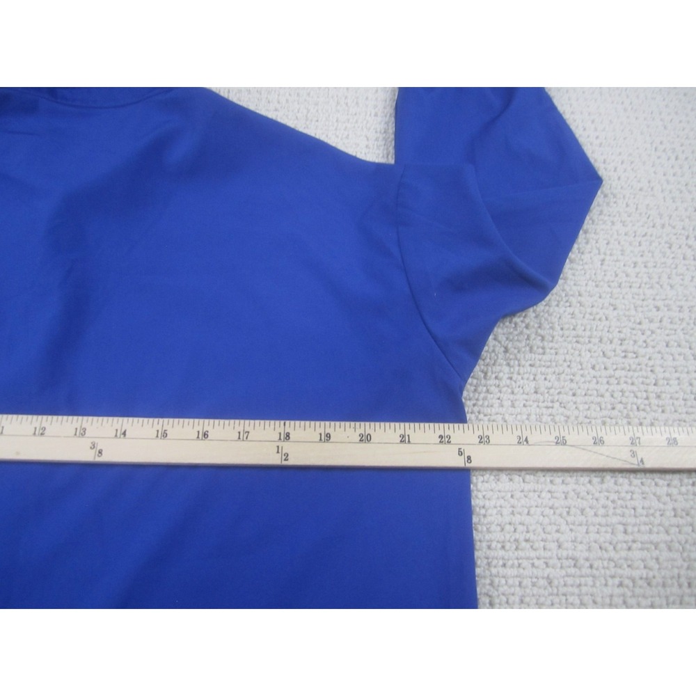 Womens Medium Blue Shirt Long Sleeve Polyester Button Down Casual - Picture 8 of 10